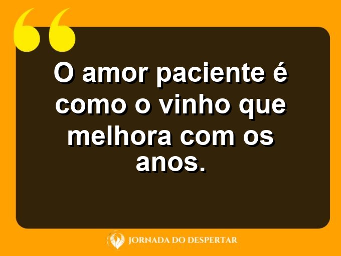 Citações sobre a paciência no amor: O amor paciente é como o vinho que melhora com os anos.