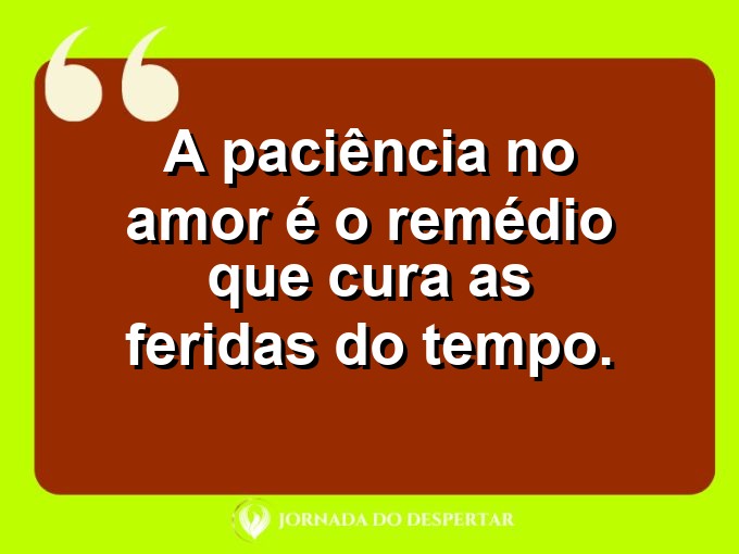 Pensamentos sobre a paciência no amor: A paciência no amor é o remédio que cura as feridas do tempo.