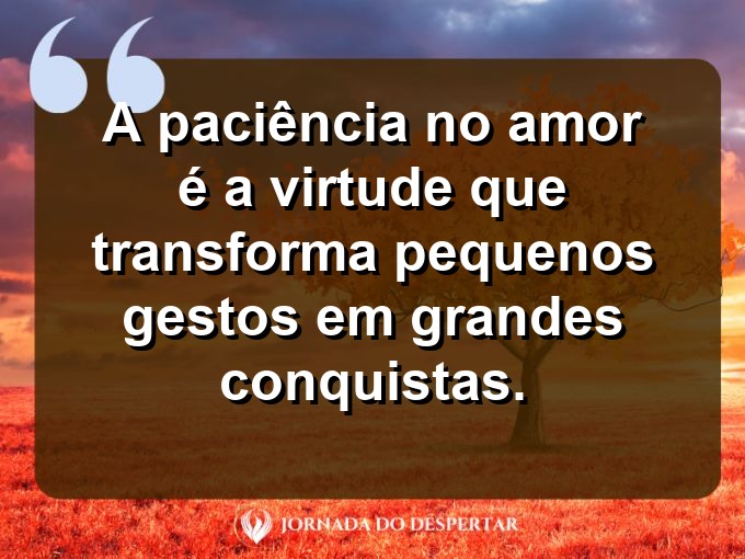 Pensamentos sobre a paciência no amor: A paciência no amor é a virtude que transforma pequenos gestos em grandes conquistas.